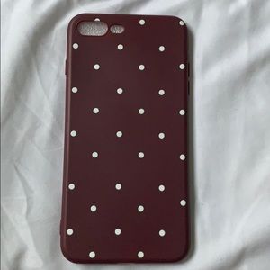 Burgundy polka dot iPhone 7plus case